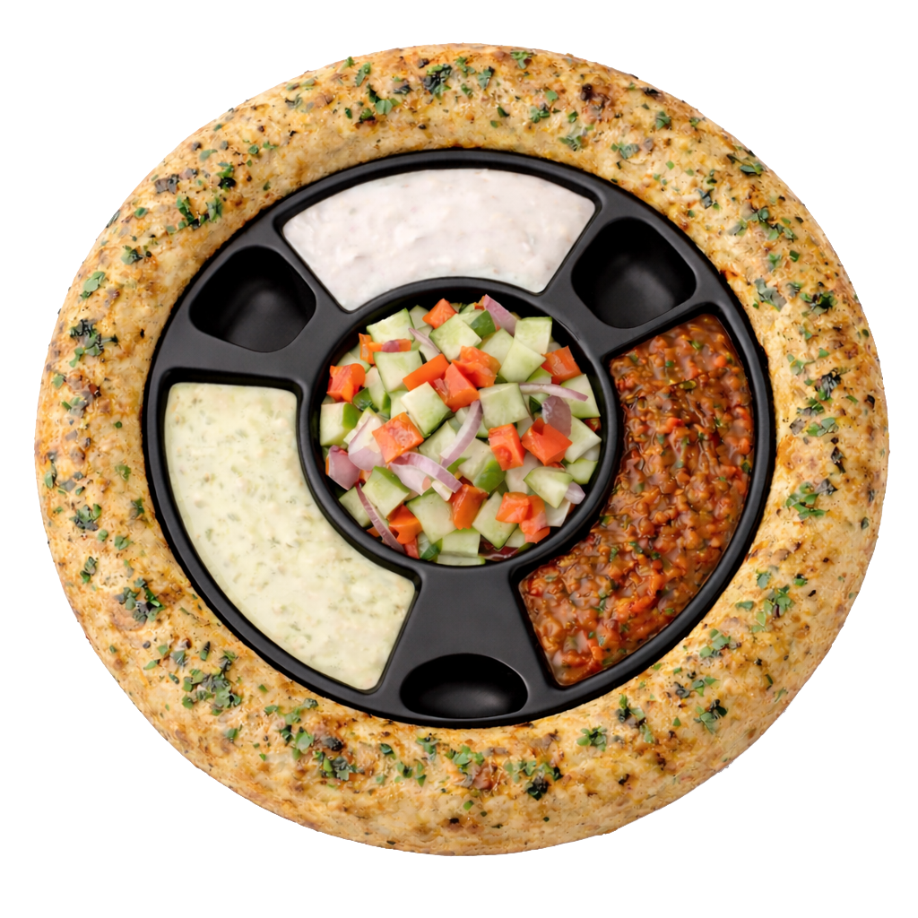 Guleni TM with Salad and our special Sauces